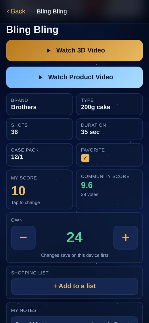The 3D video and product video buttons on a product page