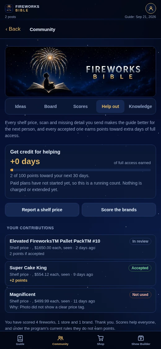 Get credit for helping